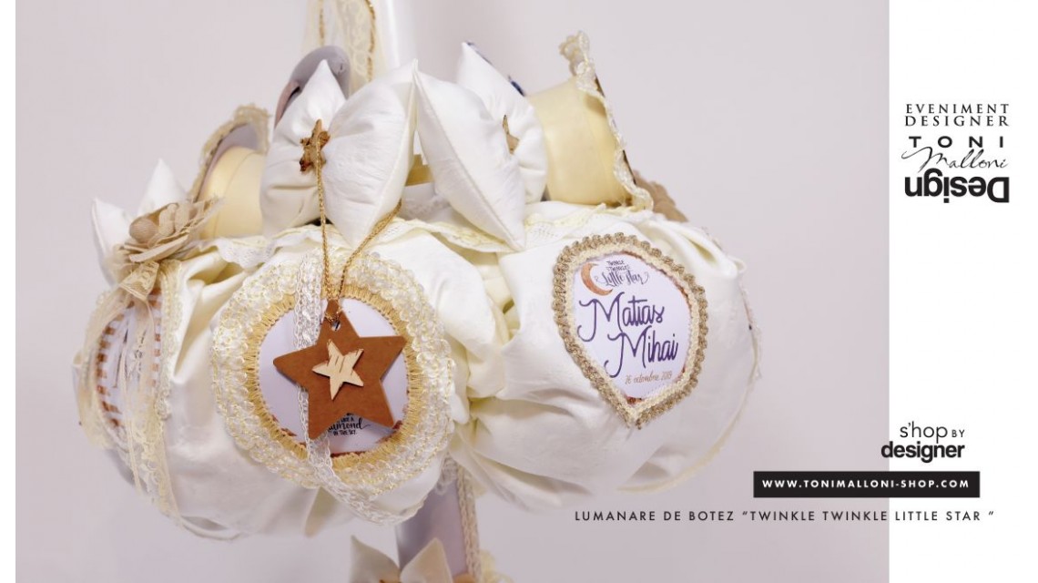 Lumanare de botez baieti personalizata, 65x4cm, Twinkle Twinkle little star  9